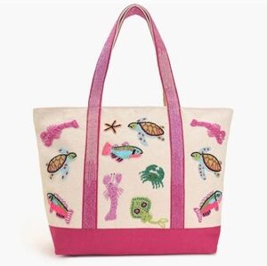 America & Beyond Beaded Sea Life Tote Bag